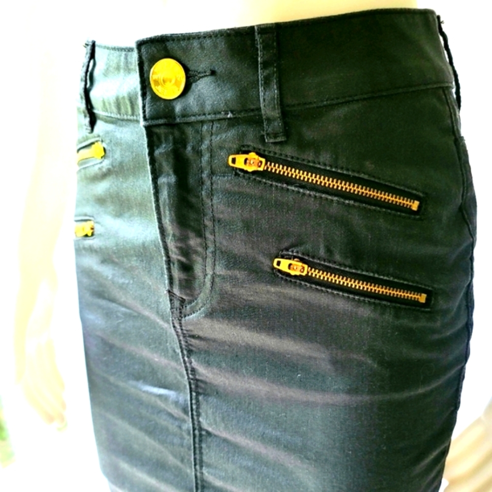 Express Jeans Black Denim Skirt Size 0